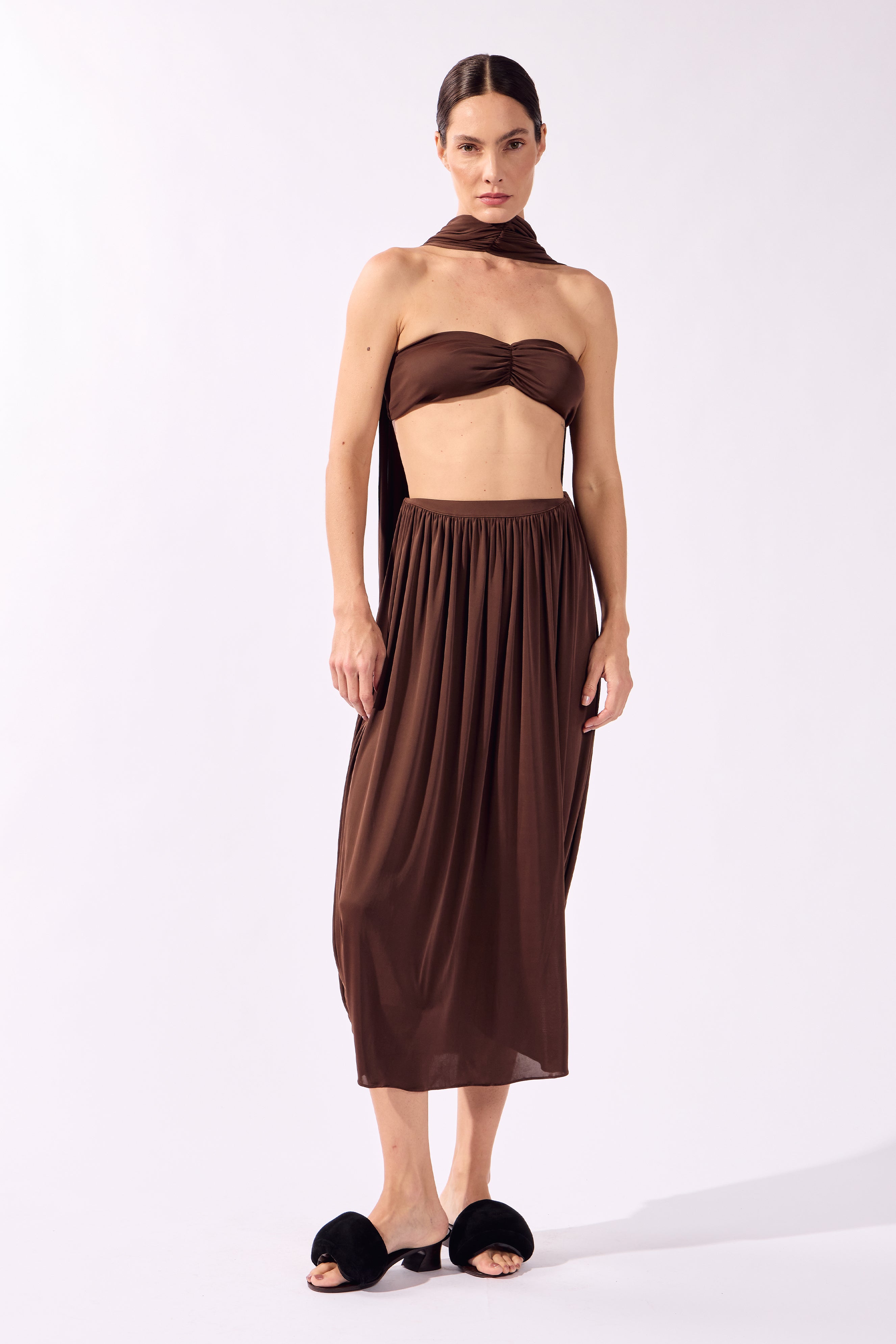 Vestido Capa Midi Bold Noir