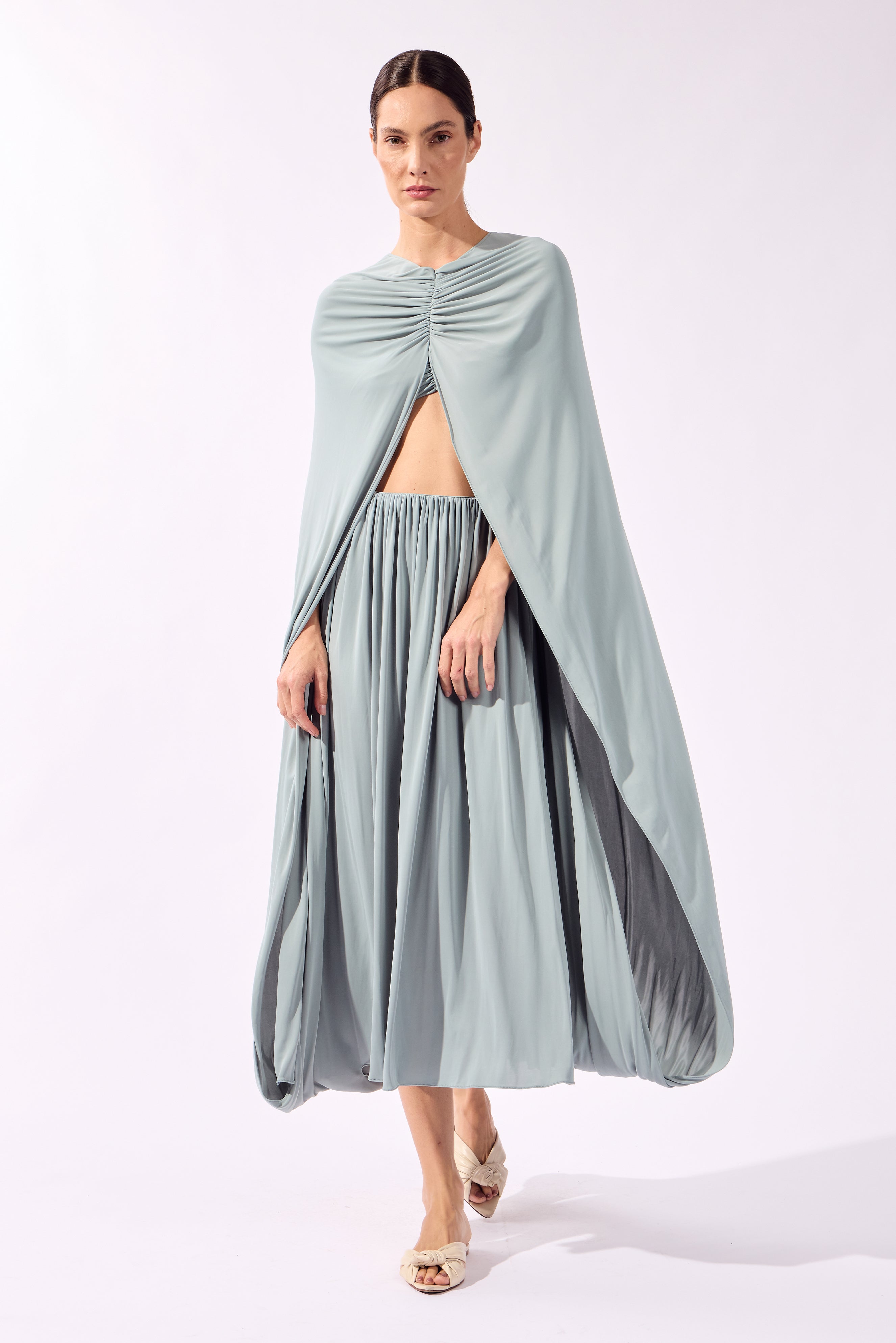 Vestido Capa Midi Bold Noir