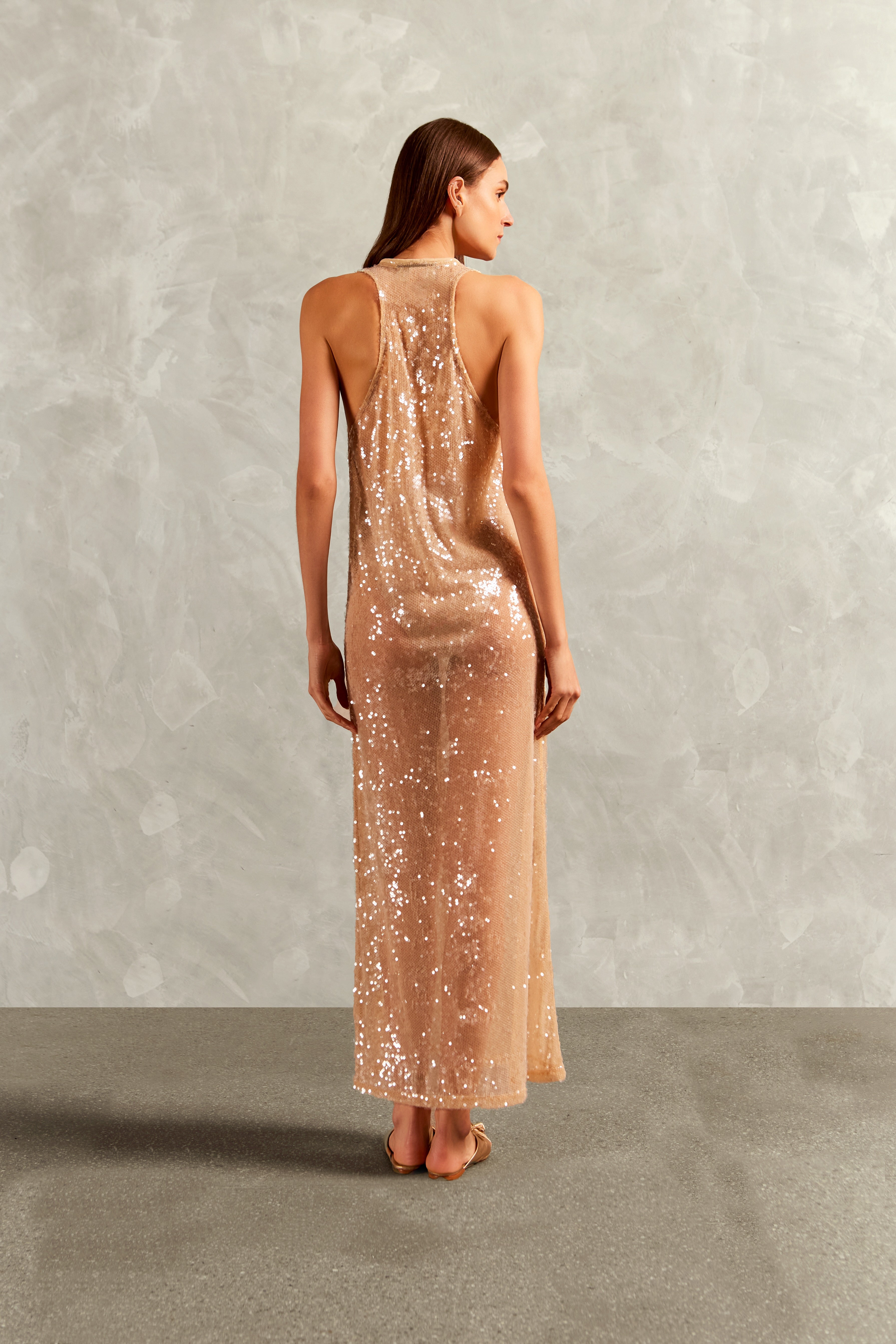 Vestido Regata Longo Paetê