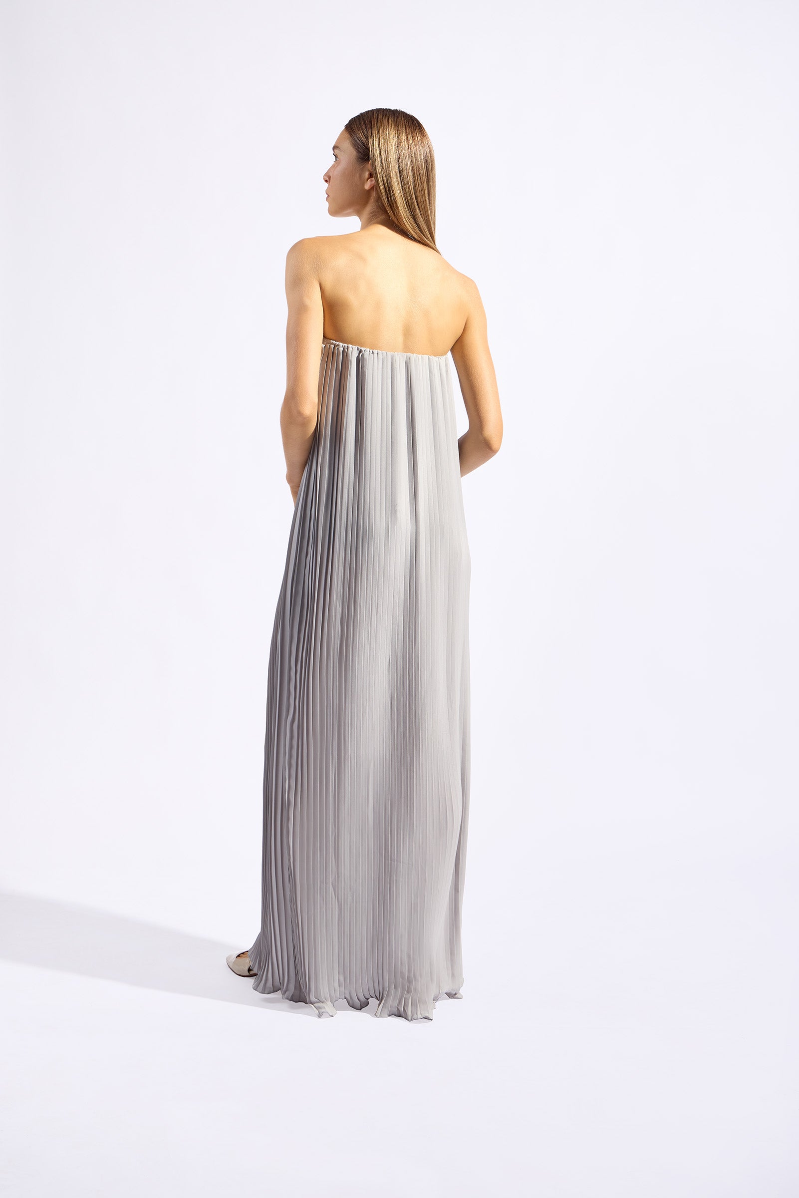 Vestido Plissado Longo Noblesse