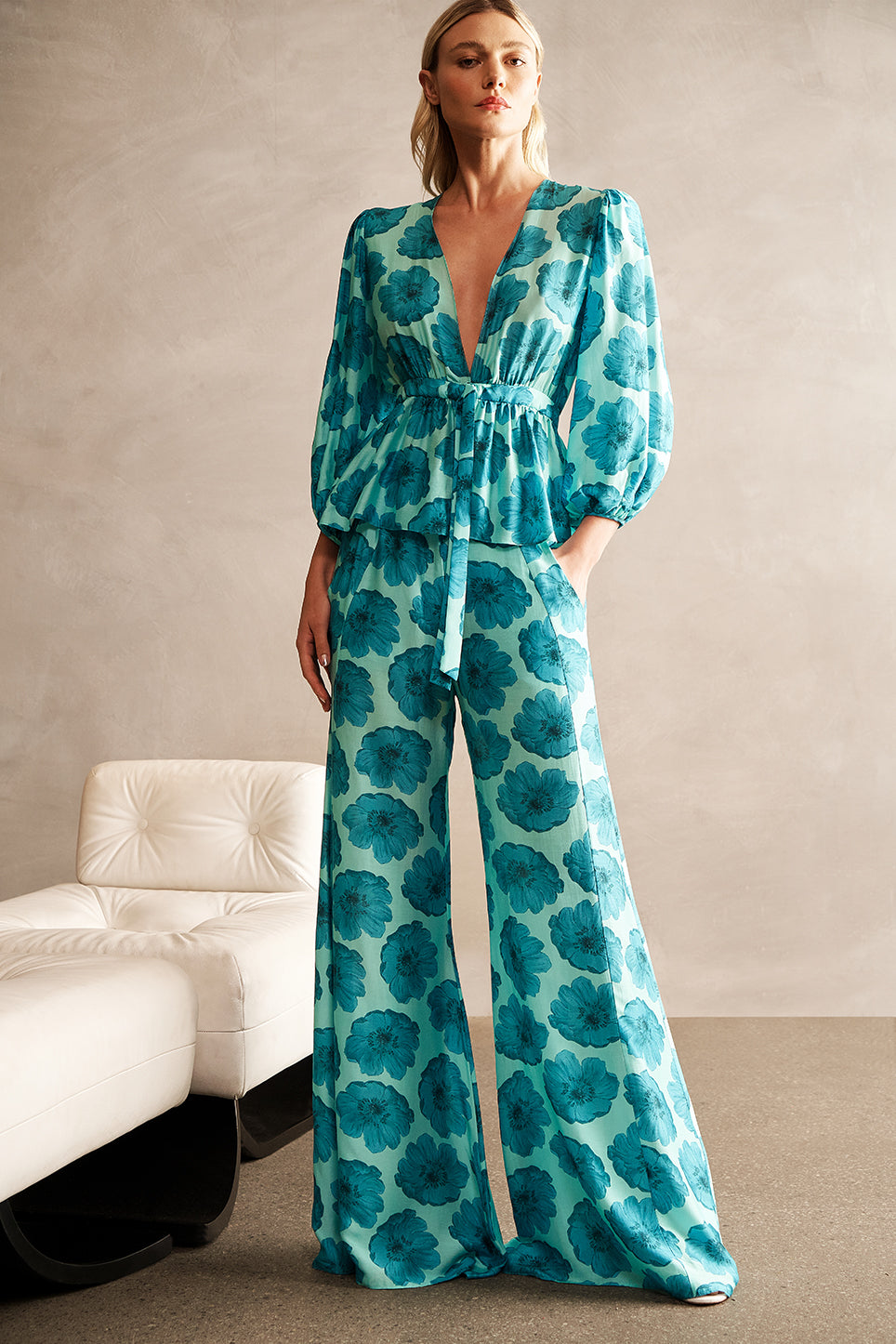 Camisa De Amarrar Frente Floral Classic