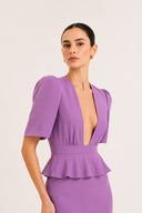 Vestido Curto Decote V Babados New Age