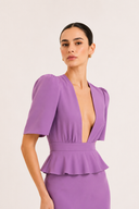 Vestido Midi Decote V Babados New Age