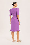 Vestido Curto Decote V Babados New Age