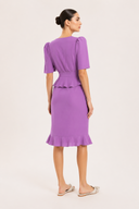 Vestido Midi Decote V Babados New Age