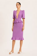 Vestido Curto Decote V Babados New Age