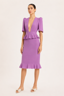 Vestido Midi Decote V Babados New Age