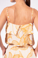 Blusa Cropped Alças Line Foliage