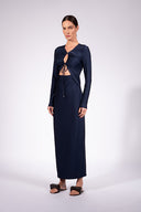 Vestido Longo Detalhe Franzido