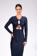 Vestido Longo Detalhe Franzido
