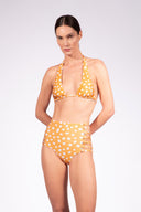 Biquini Hot Pants Botões Yellow Pois