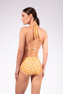 Biquini Hot Pants Botões Yellow Pois