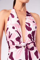 Maillot Frente Única Detalhe Nó Bold Floral