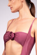 Maillot Recorte Detalhe Flor Liso