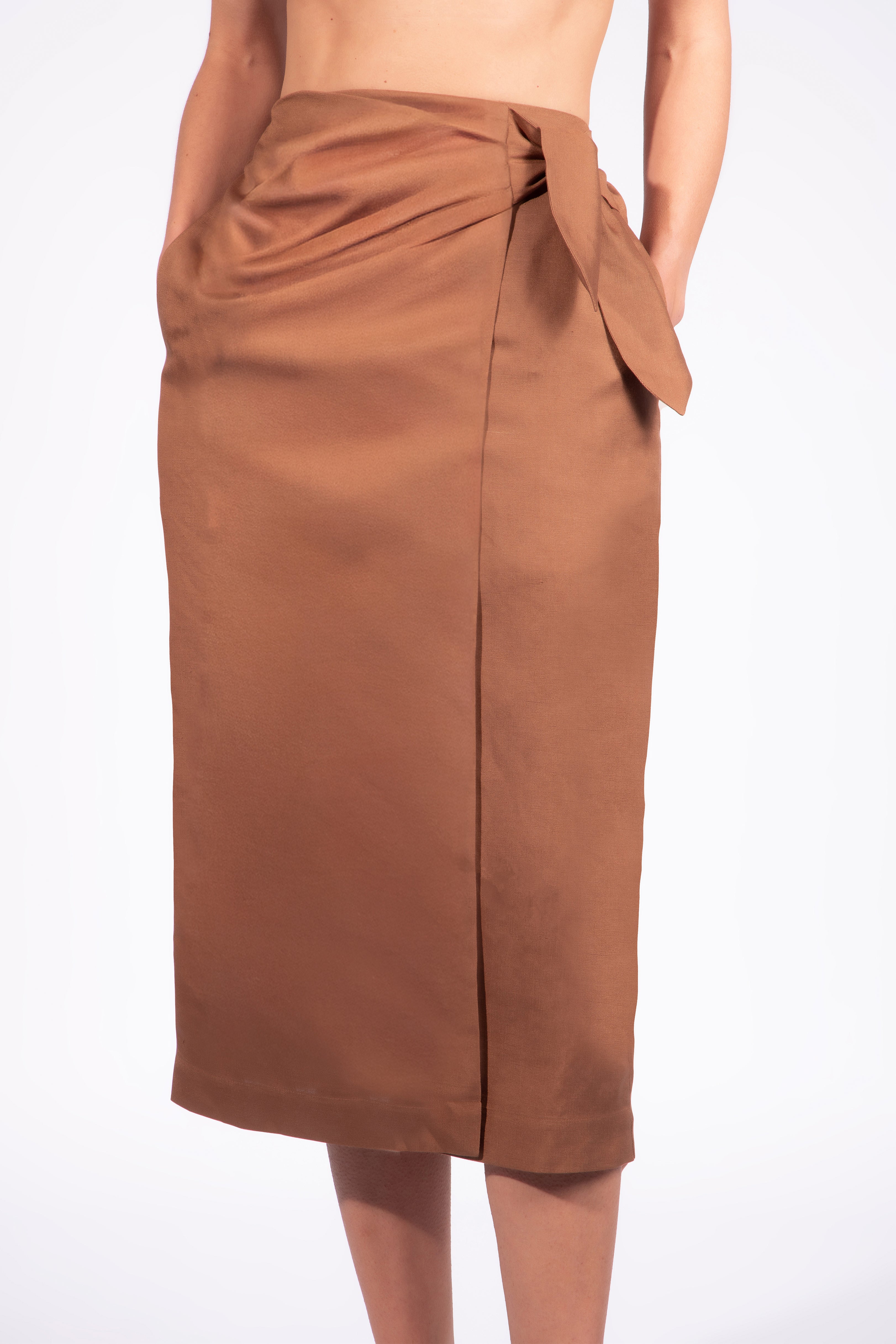 Saia Midi Pareô Pois e Foliage Lisos