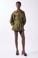 Playsuit Decote V Lina Pois Lisos