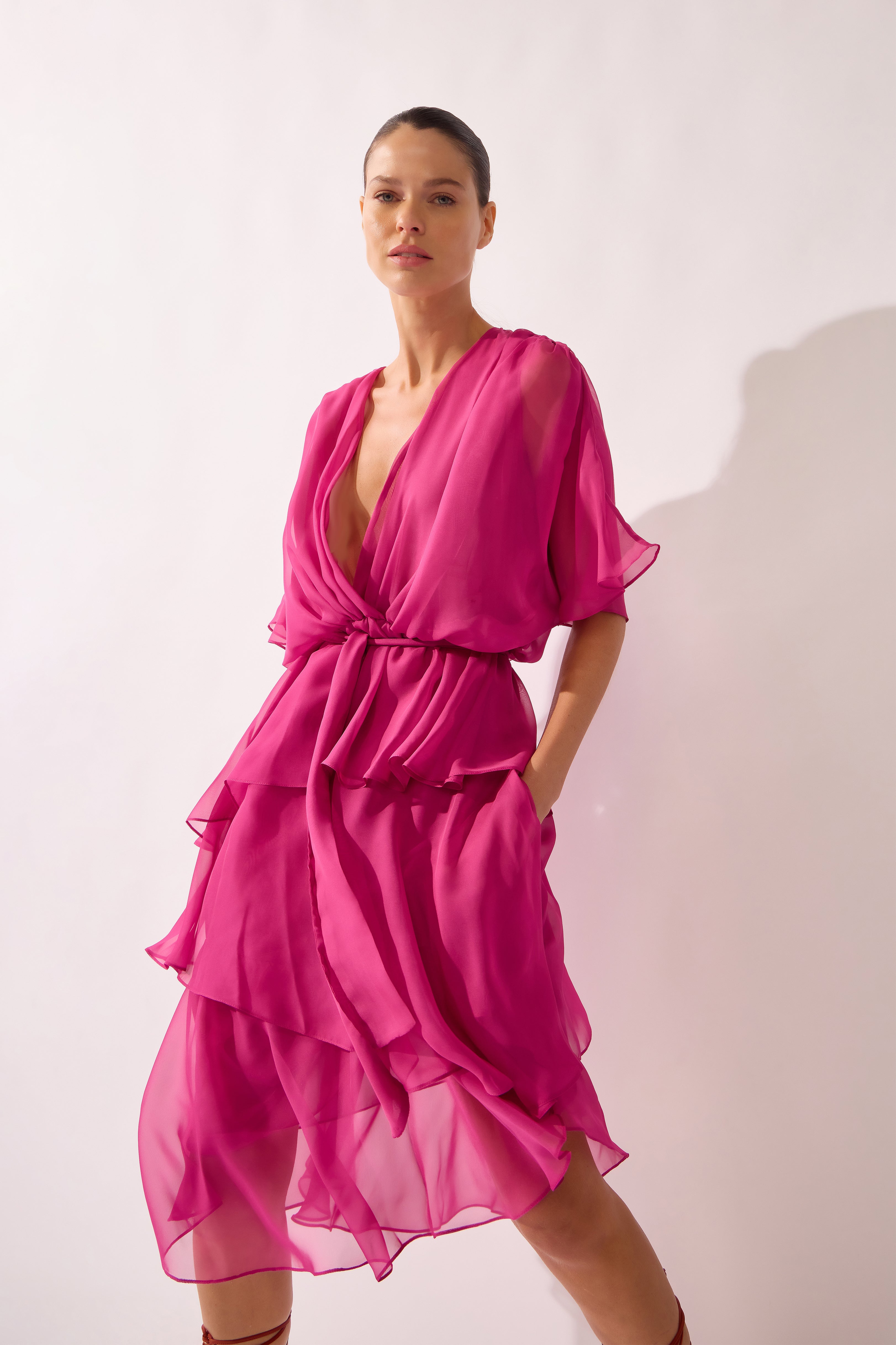 Vestido Midi Camadas Vibration Liso