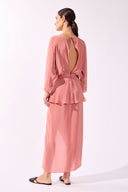 Vestido Midi Com Fenda Lisos