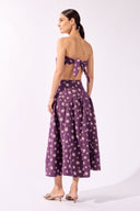 Saia Midi Recortes Jacquard Lina Pois