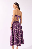 Saia Midi Recortes Jacquard Lina Pois