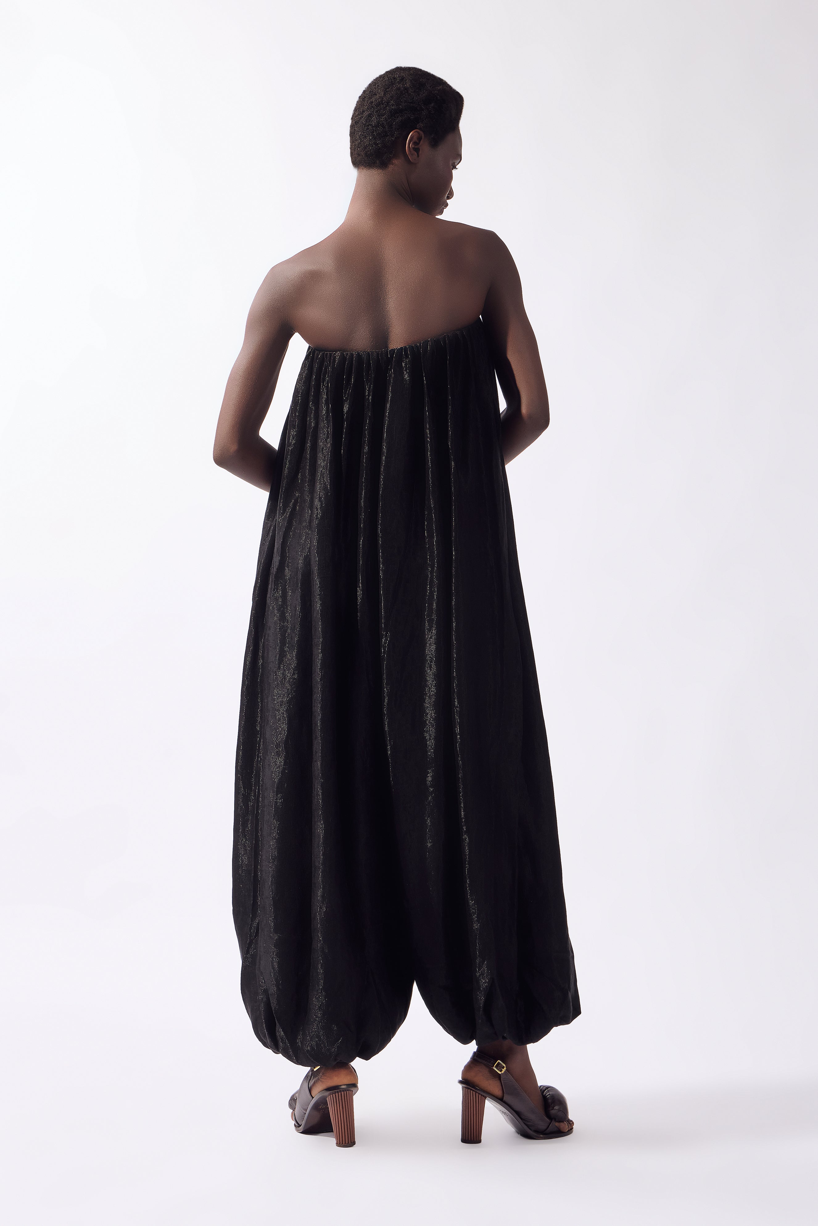 Jumpsuit Maxi Volume Pois e Foliage Lisos