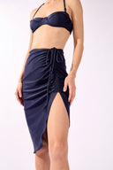Saia Midi Franzida Lycra Timeless