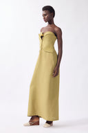 Vestido Longo Corset Lina Pois Lisos