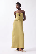 Vestido Longo Corset Lina Pois Lisos