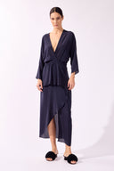Vestido Midi Com Fenda Lisos