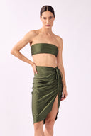 Saia Midi Franzida Lycra Timeless