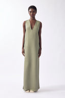 Vestido Longo Com Abertura Laterais Liso