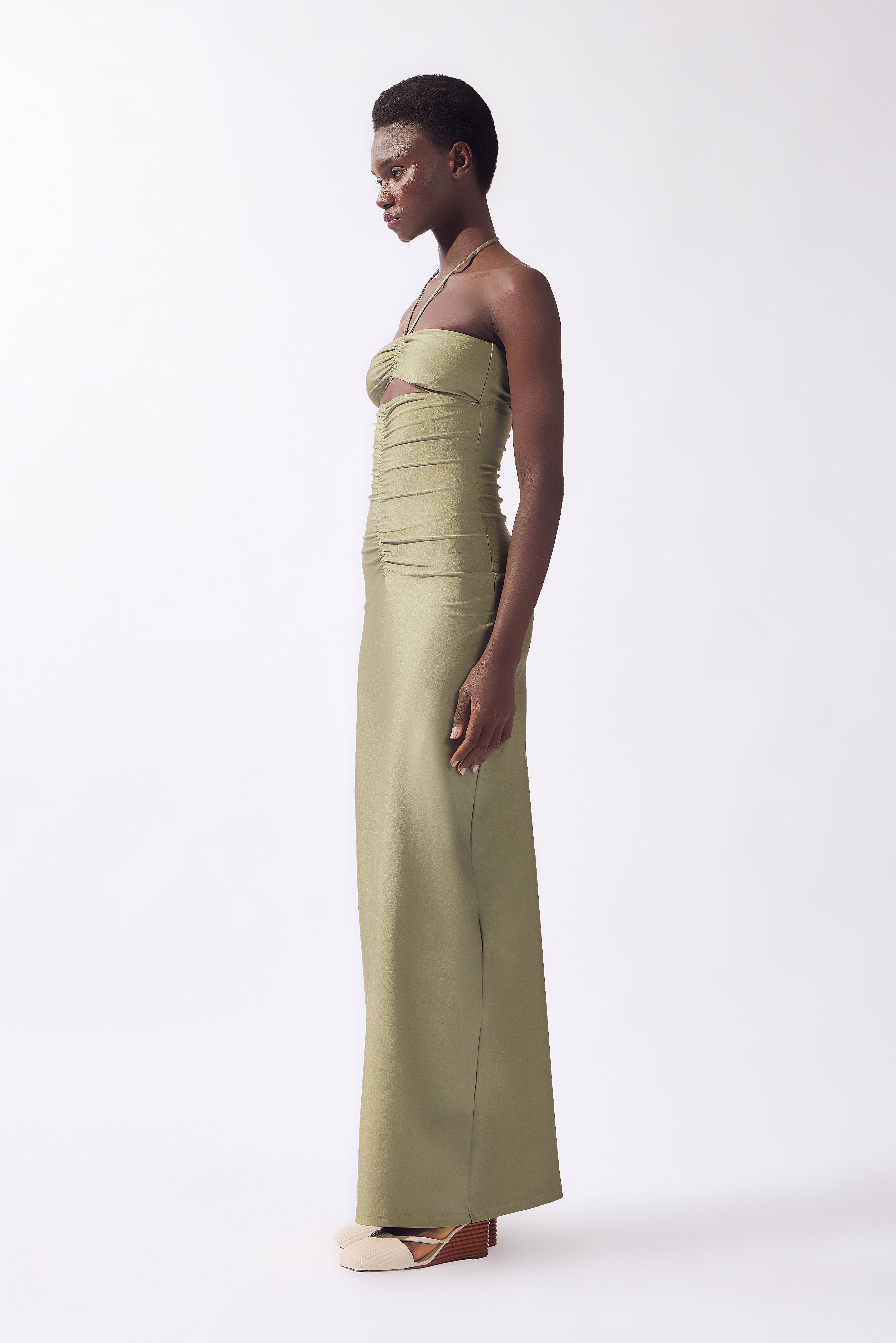 Vestido Longo Franzido Lisos – Adriana Degreas