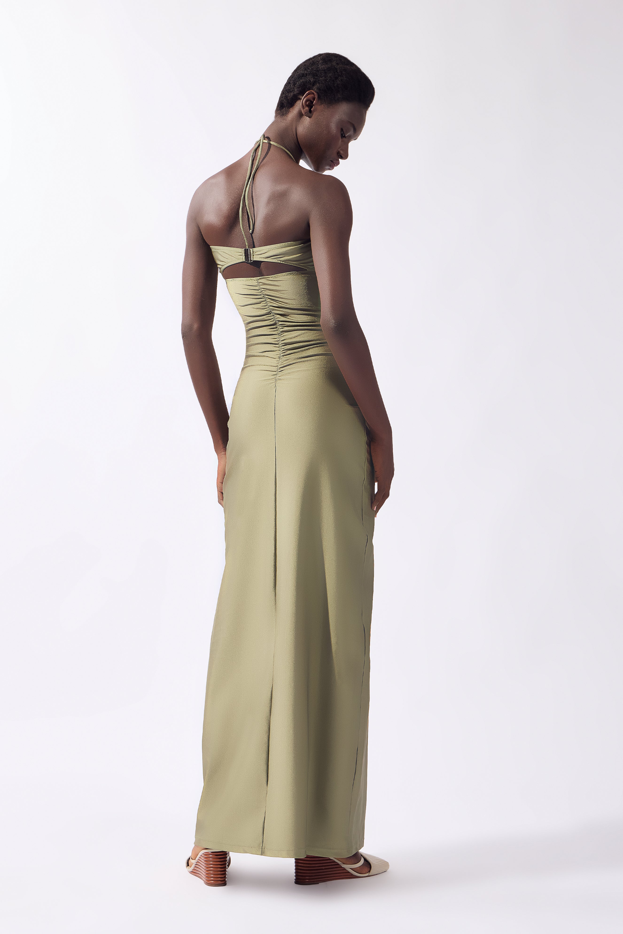 Vestido Longo Franzido Bold Noir