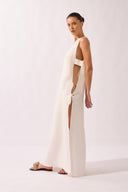 Vestido Longo Com Abertura Laterais Liso