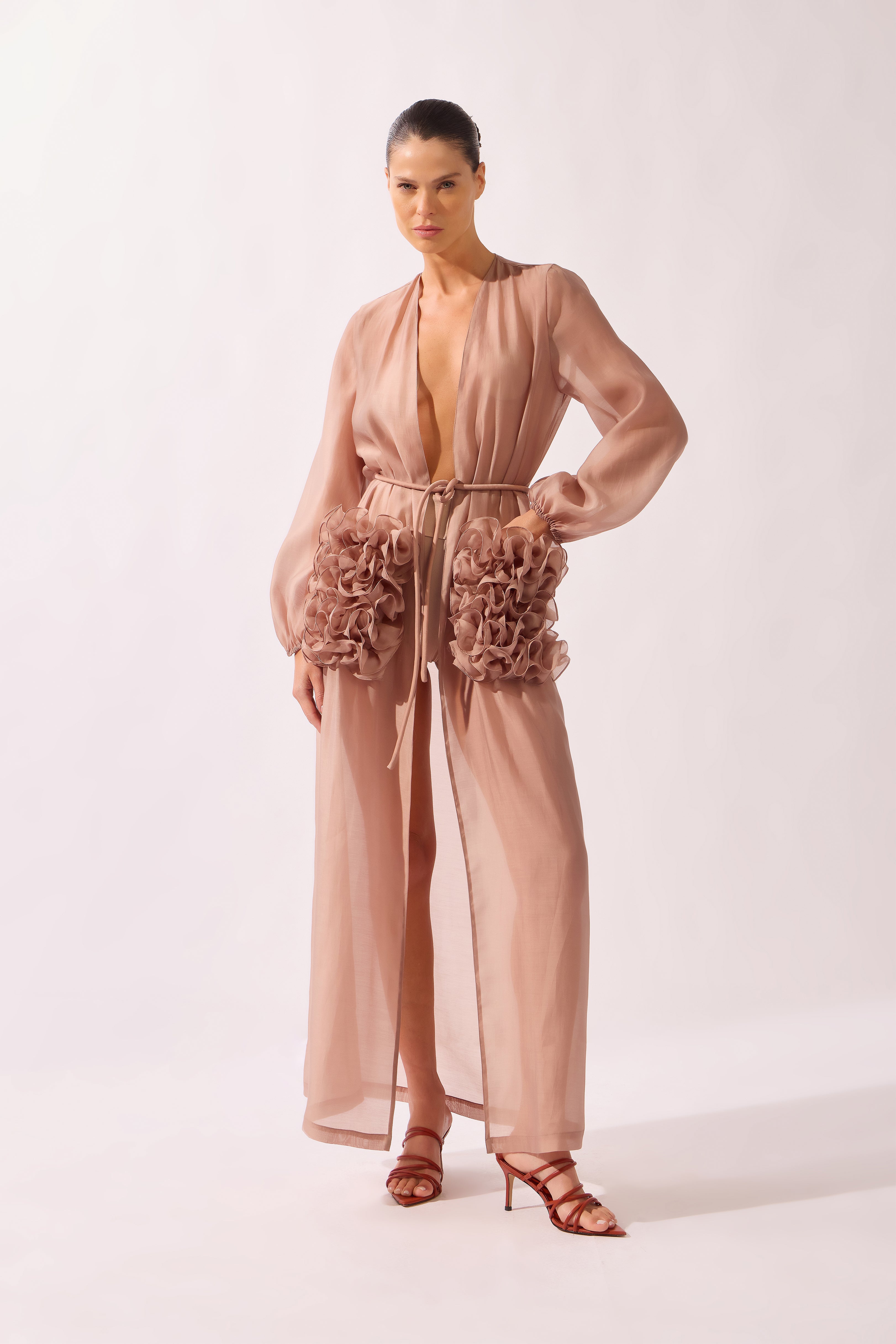 Robe Longo Bolsos Alpine Flower Liso