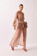 Robe Longo Bolsos E Babados