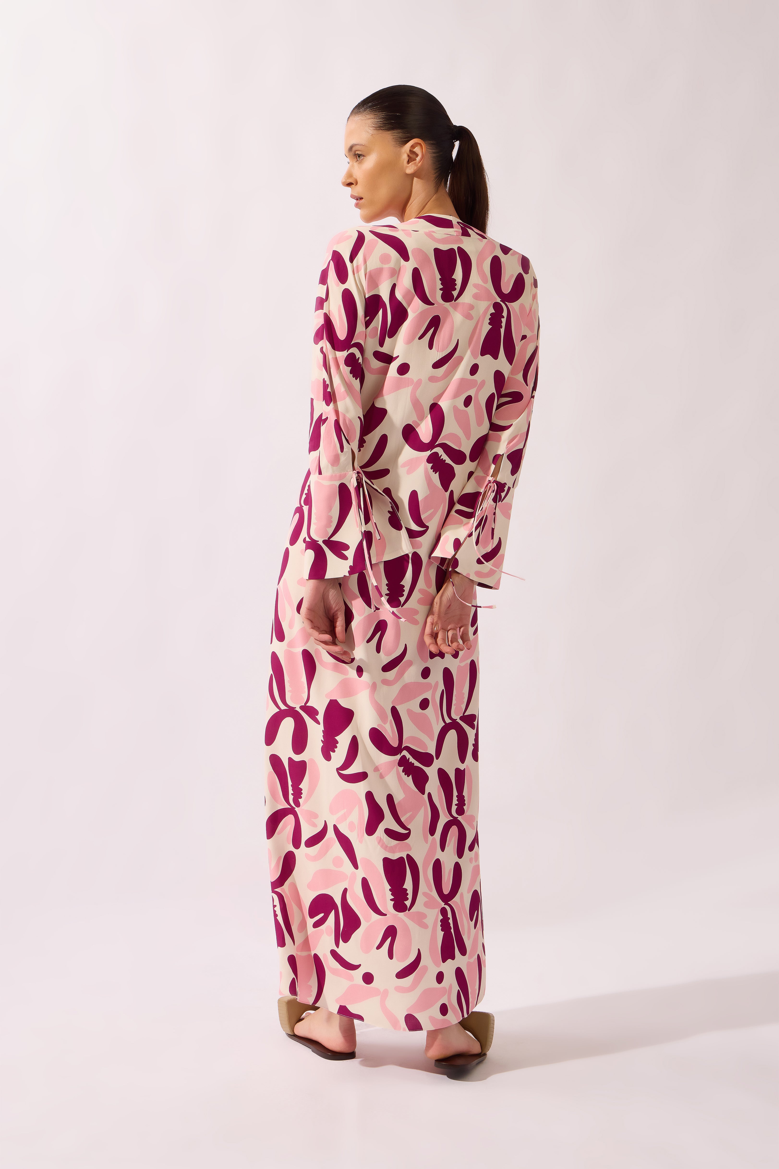 Vestido Longo Decote V Bold Floral