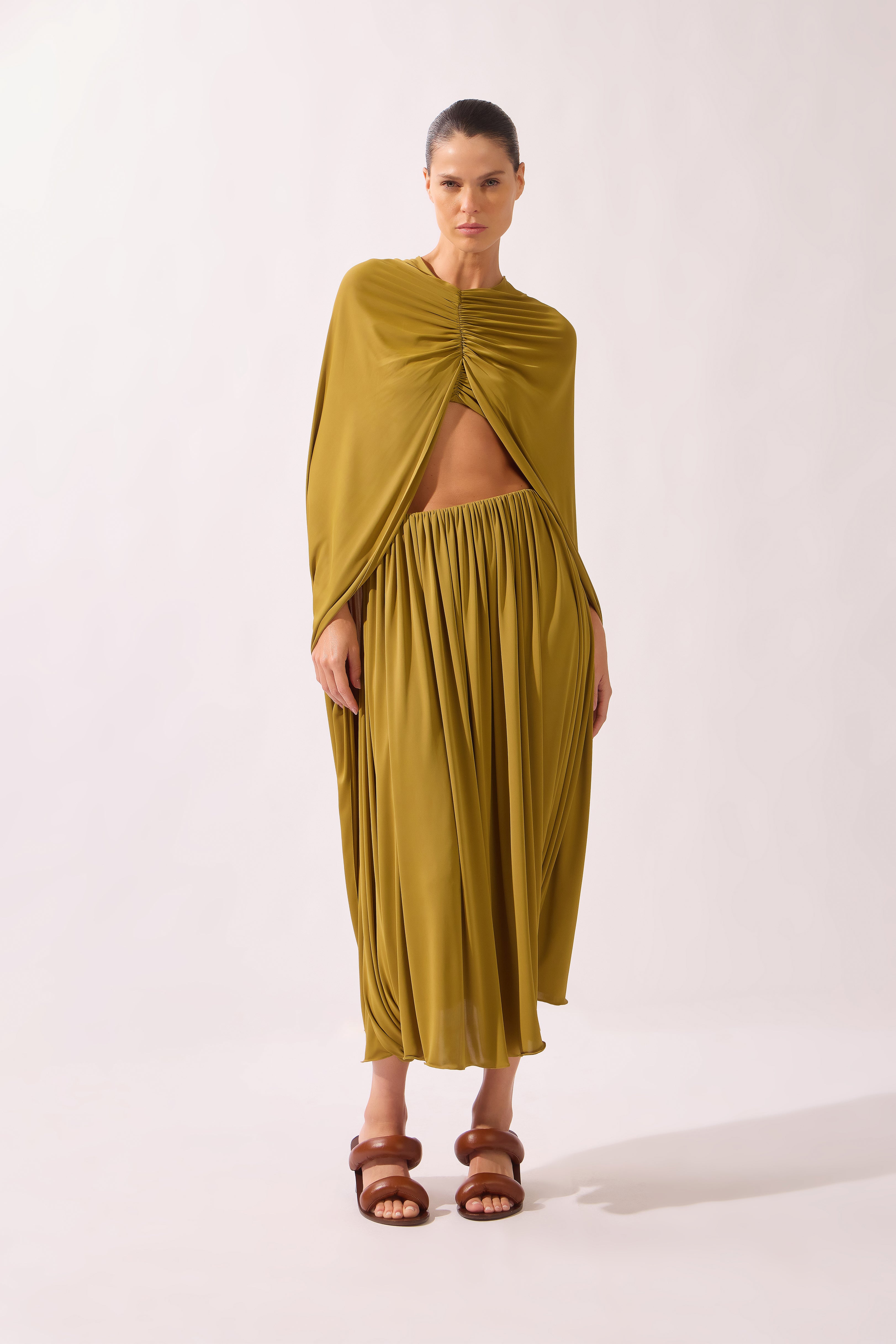 Vestido Capa Midi Bold Noir