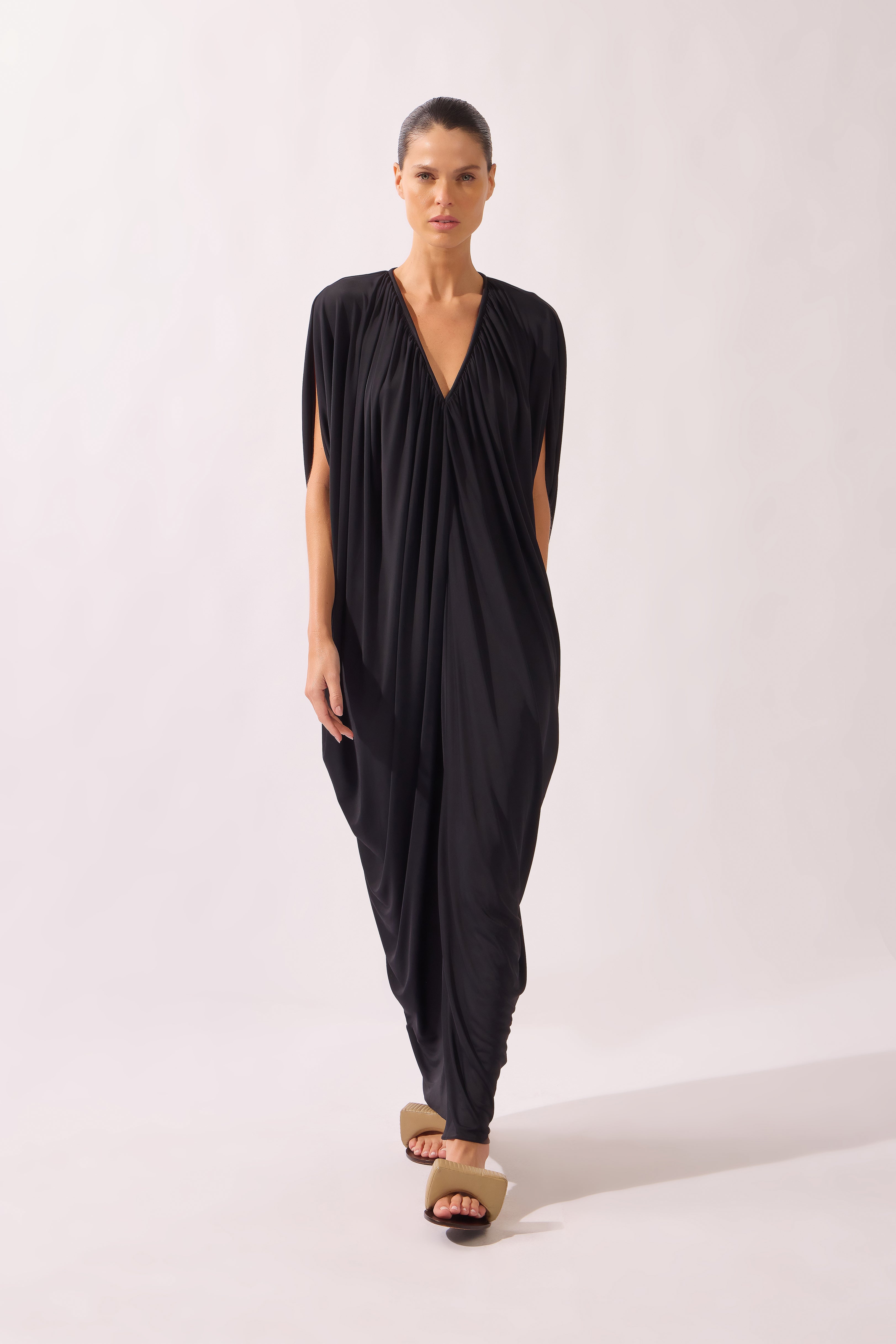 Vestido Longo Decote V Bold Noir