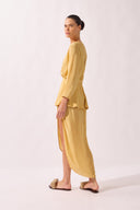 Vestido Midi Com Fenda Lisos