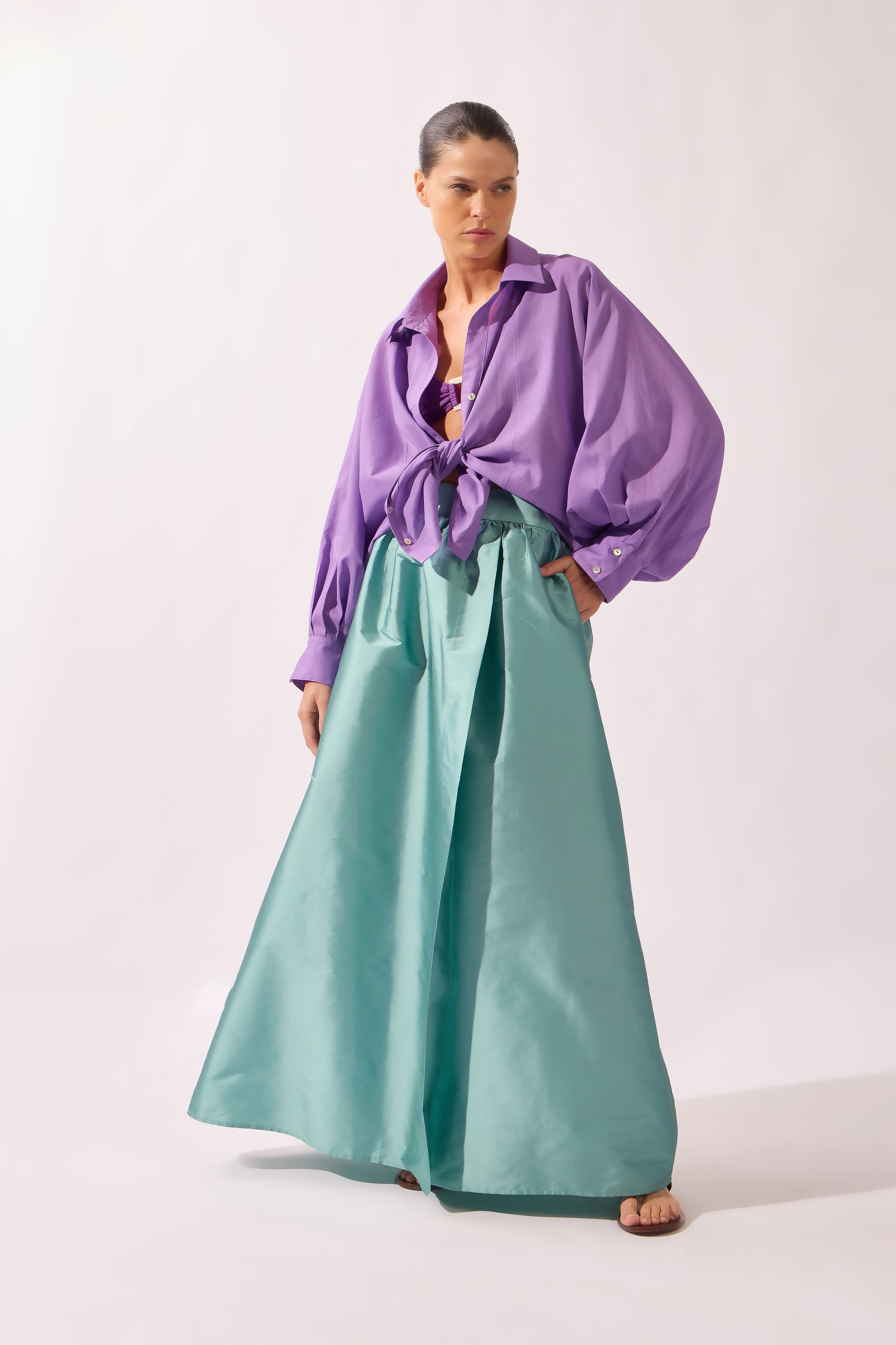 Saia Longa Com Fenda Arabesque Lisos