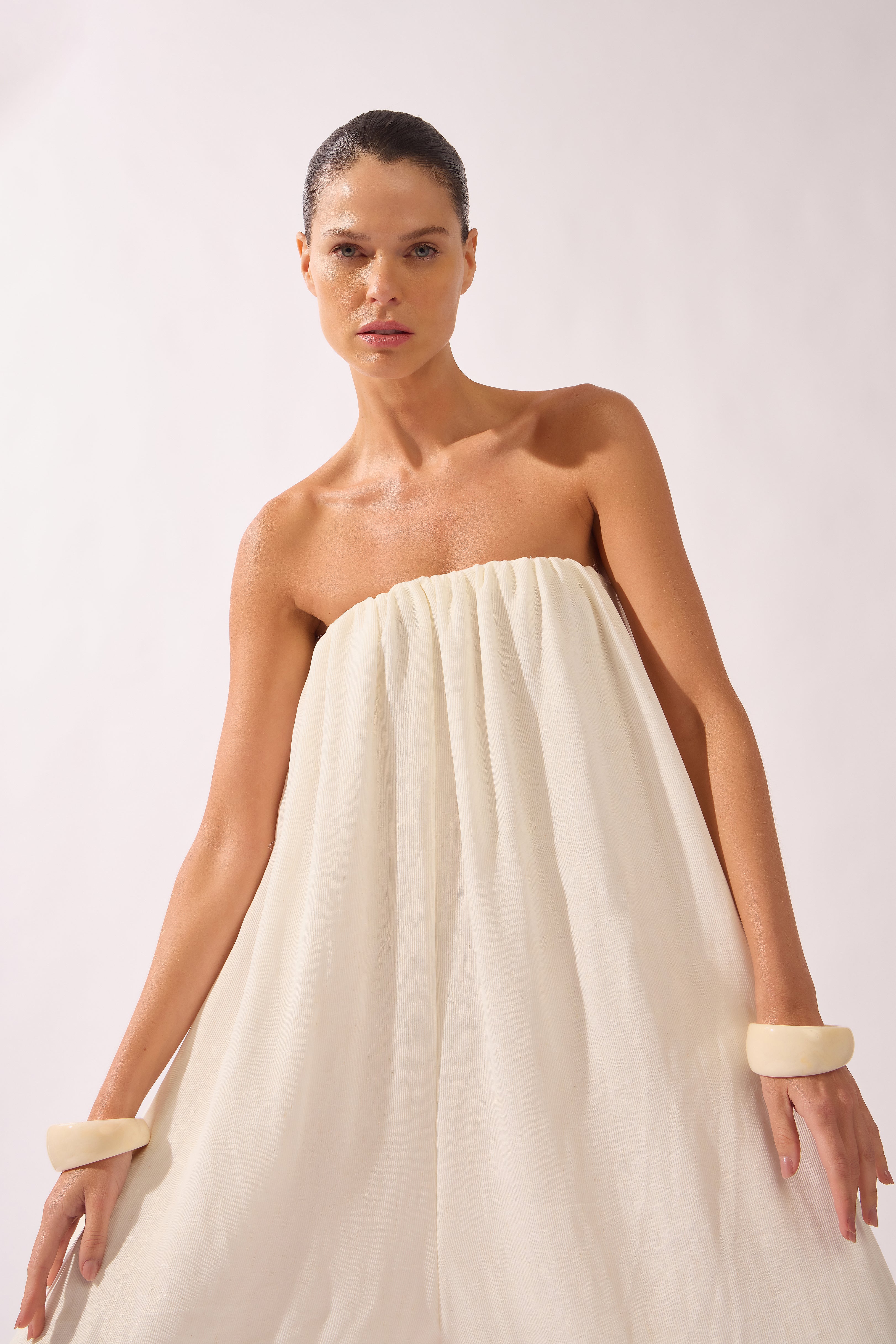 Jumpsuit Maxi Volume Pois e Foliage Lisos