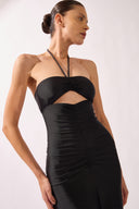 Vestido Longo Franzido Lisos