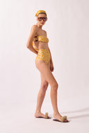 Biquini Hot Pants Tomara que Caia Yellow Pois