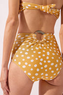 Biquini Hot Pants Tomara que Caia Yellow Pois
