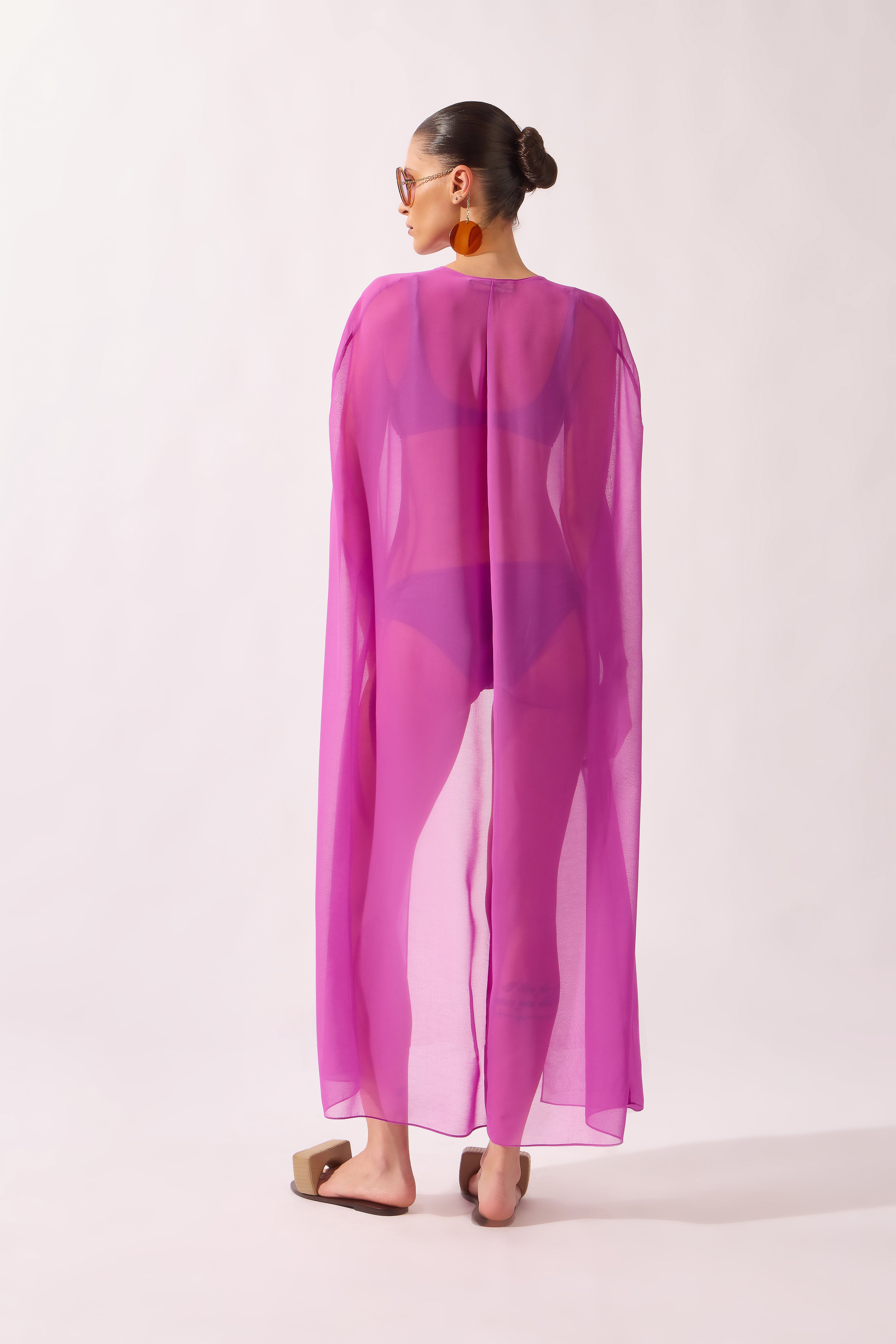 Capa Longa Pois e Foliage Lisos