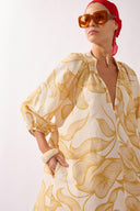 Tunica Midi Decote V Line Foliage