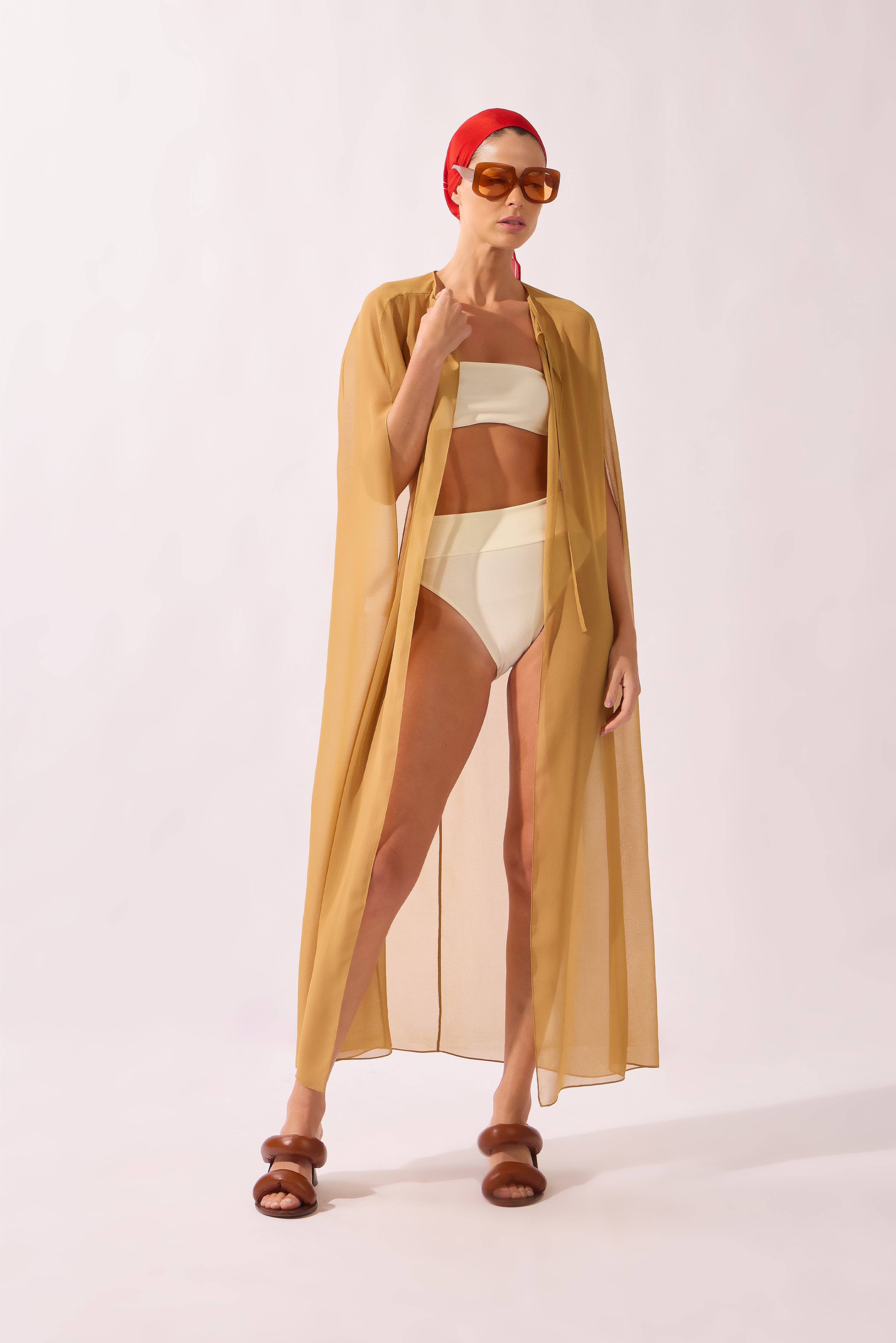 Capa Longa Pois e Foliage Lisos