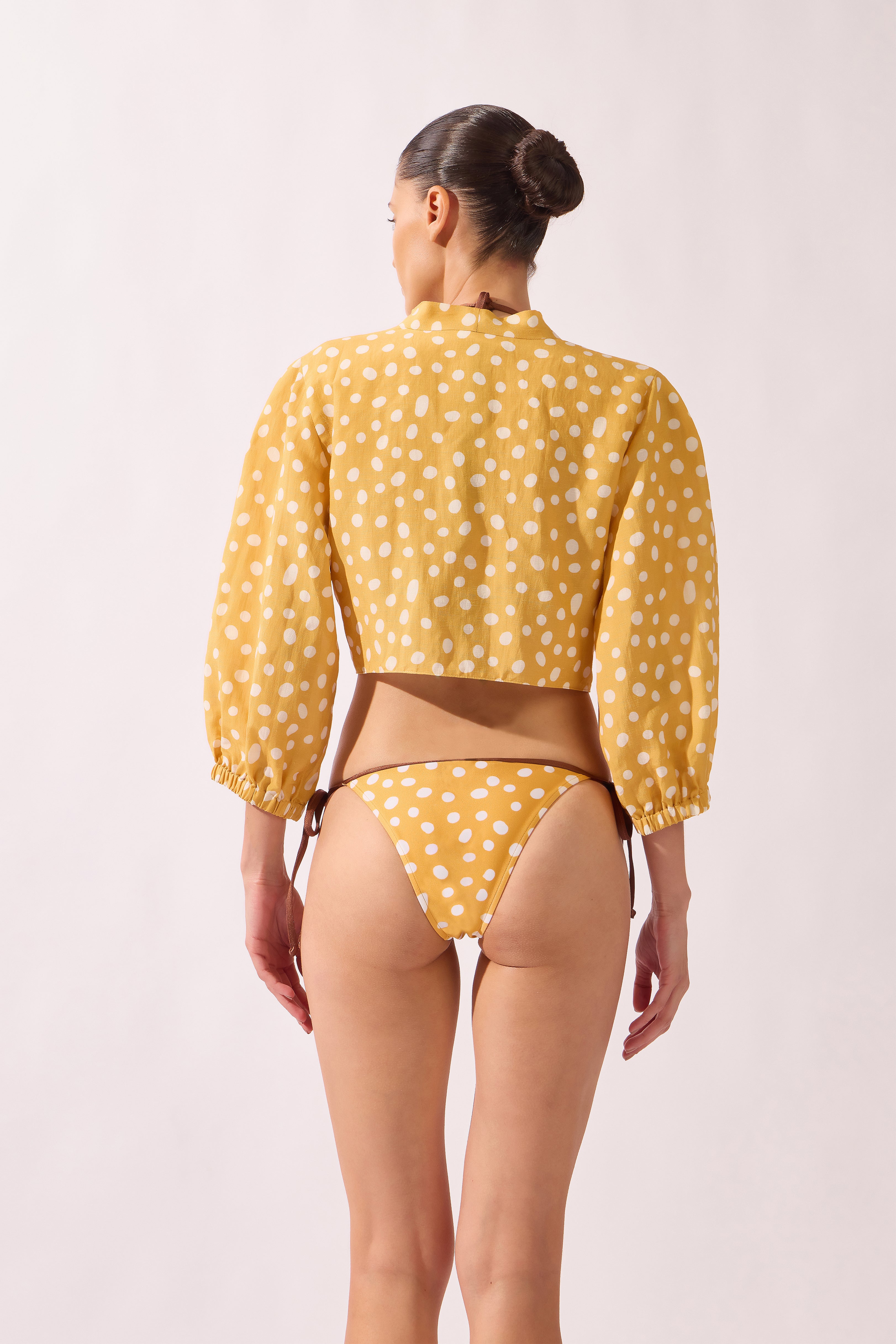 Blusa De Amarrar Yellow Pois