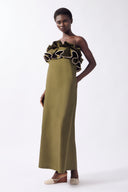 Vestido Longo Babados Lina Pois Lisos